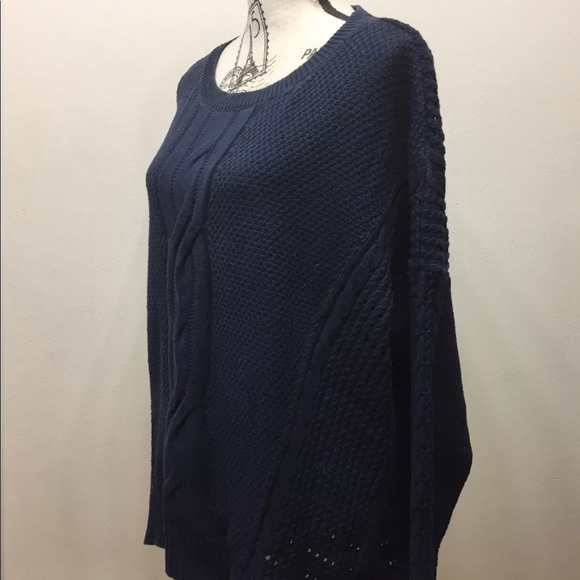 Tommy Hilfiger Women Loose Fit Cable Knit Sweater Navy Blue XL - Picture 5 of 10